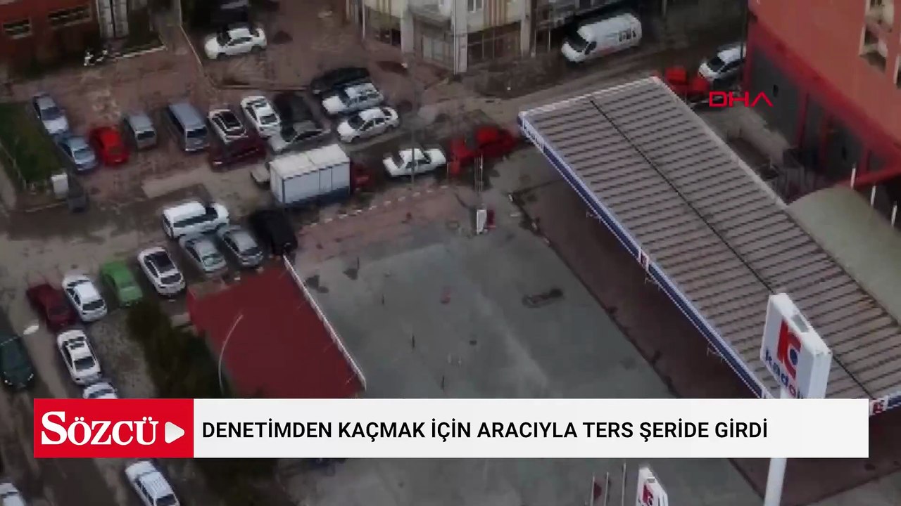 Denetimden kaçmak için aracıyla ters şeride giren sürücü dronla tespit edildi