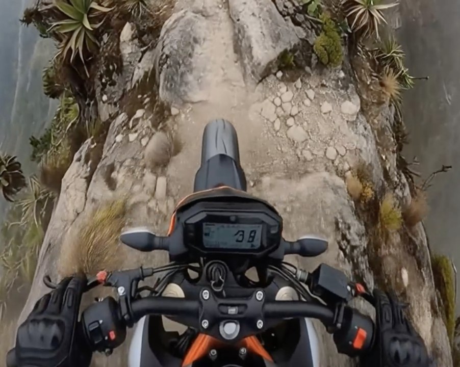 Tricky motorbike ride