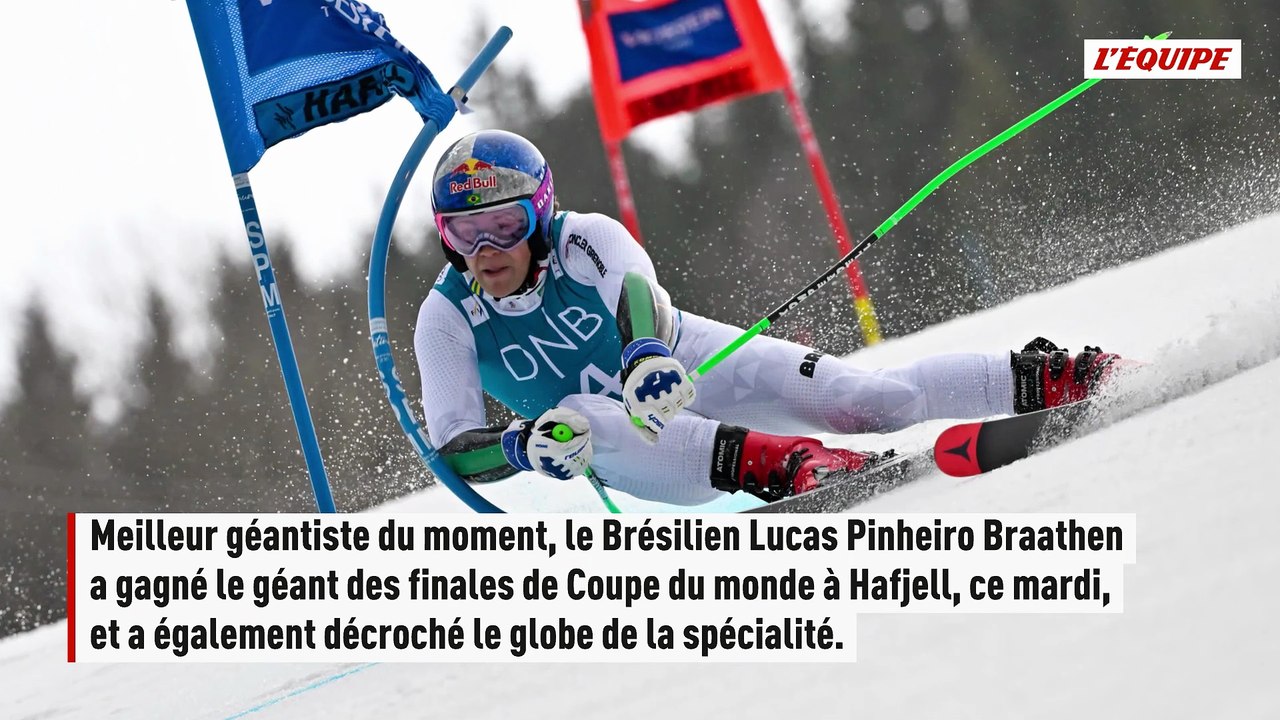 Le Brésilien Lucas Pinheiro Braathen remporte le globe du géant en Coupe du monde - Ski - Coupe du monde (H)
