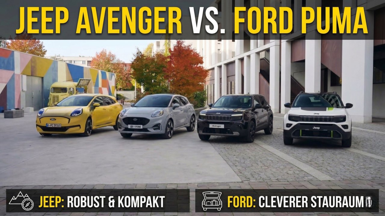 Jeep Avenger 4XE Elektro trifft Ford Puma Gen-E im SUV-Duell