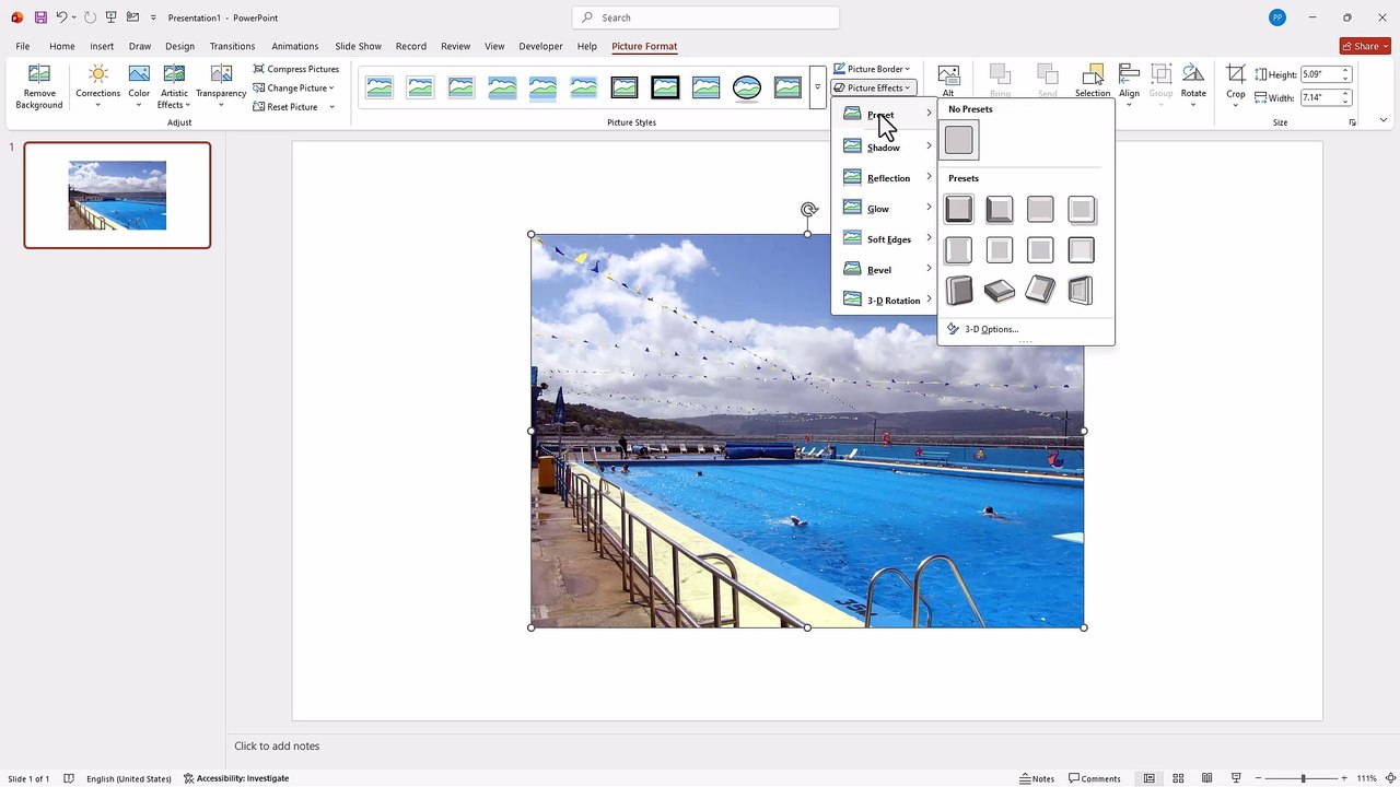 MS PowerPoint 17 Picture Effects