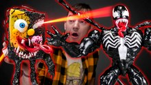 VENOM TOOK OVER SPONGEBOB?! 😱 The Most INSANE DIY Battle Begins! 🕷️🍍