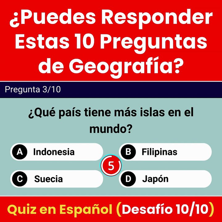 🧠 ¿Puedes Responder Estas 10 Preguntas de Geografía? 🌎 Quiz en Español (Desafío 10/10)