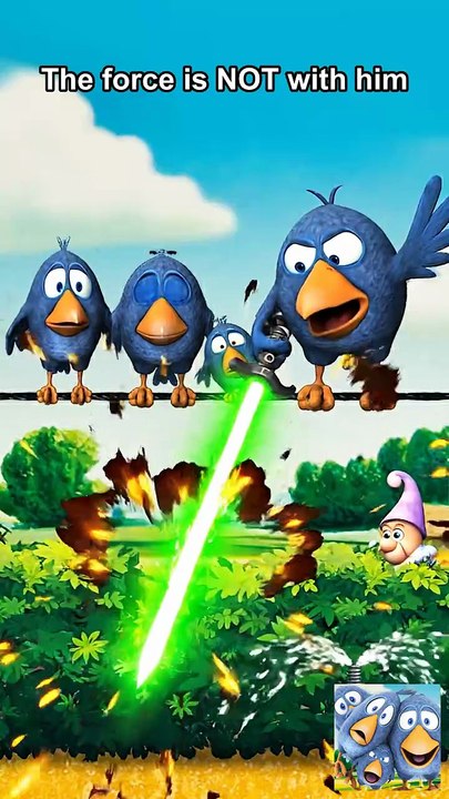 Never trust a bird with a lightsaber! ⚔️💀 Talking Birds On A Wire Game