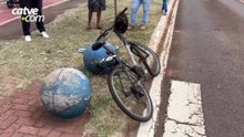 Idoso fica ferido após batida entre bicicleta e ônibus em Cascavel