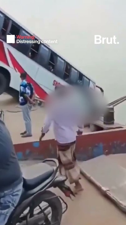 Passenger bus plunges into river in Bangladesh