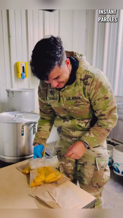 L’émotion de ce militaire en mangeant de nouveau un plat préparé par sa maman