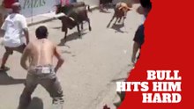 Raging bull sends man flying in shocking festival moment