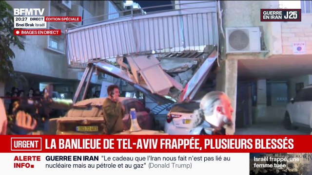 Guerre au Moyen-Orient: un missile frappe la banlieue de Tel-Aviv et fait plusieurs blessés