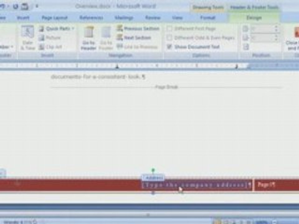 Word 2007 Demo (1 of 3): Header & Footer