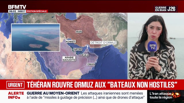 Guerre au Moyen-Orient: l'Iran annonce rouvrir le détroit d'Ormuz aux bateaux non hostiles