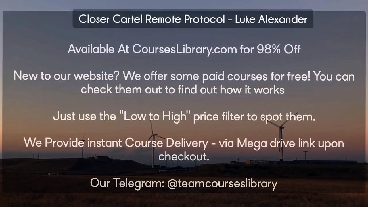 (Courseslibrary.com)Closer Cartel Remote Protocol – Luke Alexander