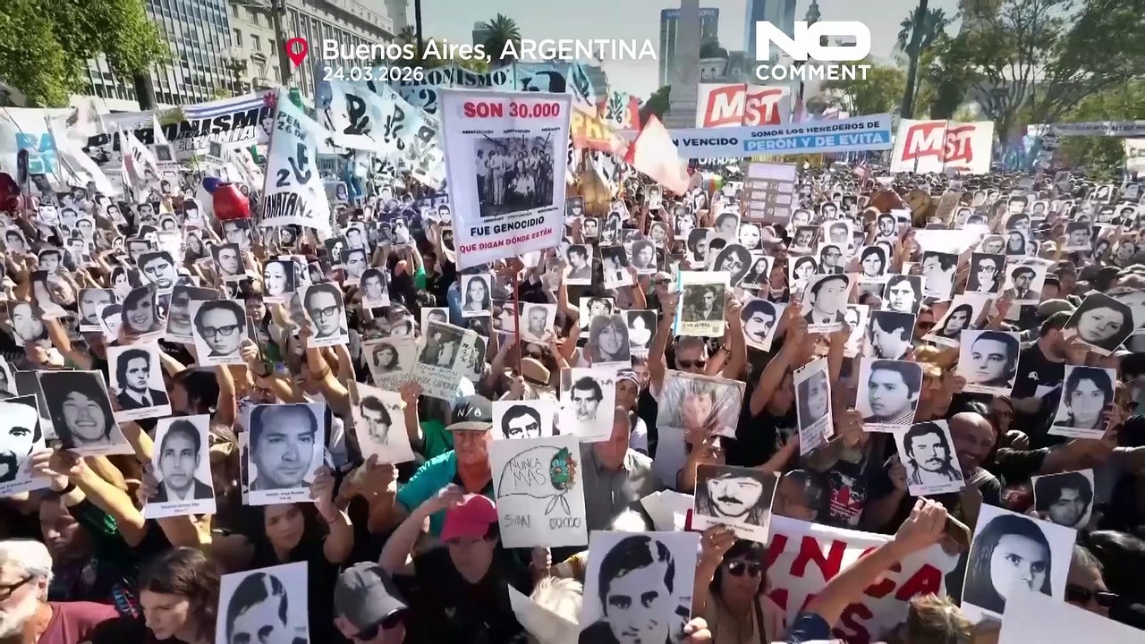 Una multitud en Buenos Aires conmemora 50 años del golpe de 1976 en Argentina