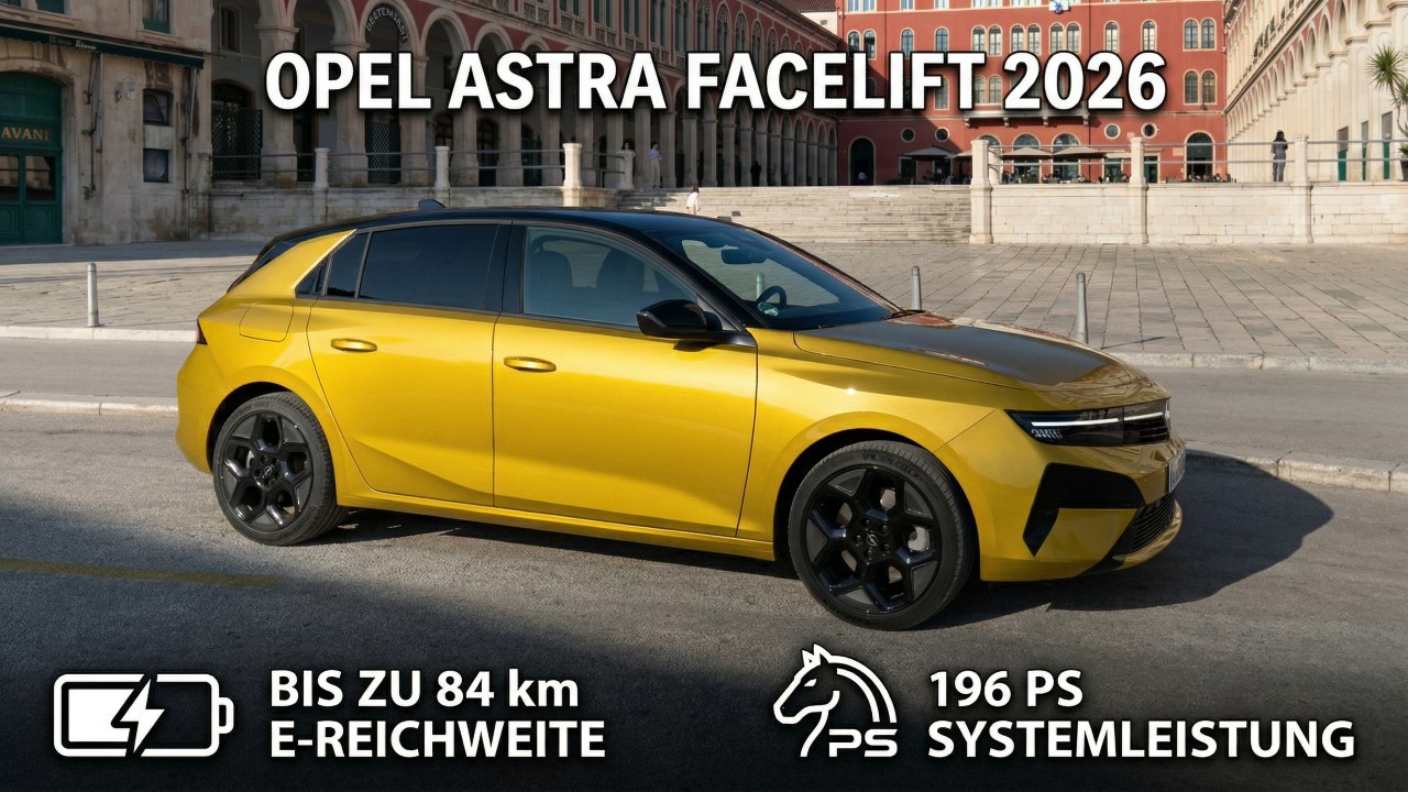 2026 Opel Astra Facelift Fünftürer Kult Gelb Metallic Design & Technik