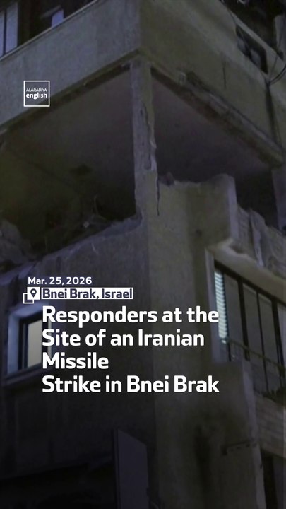 Responders at the Site of an Iranian Missile Strike in Bnei Brak