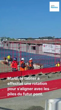 La pose du tablier du pont Anne-de-Bretagne