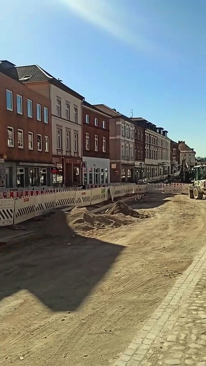 Baustelle in Möllns innenstadt