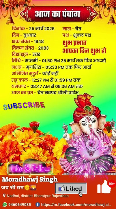 Aaj ka Panchag