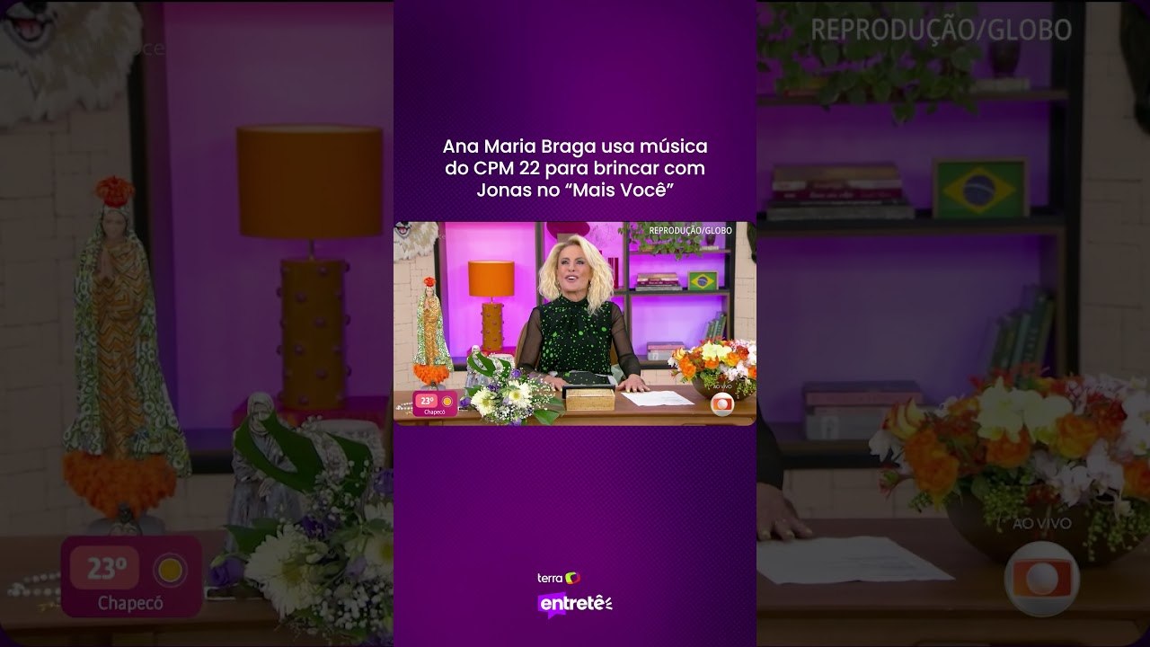 Ana Maria Braga usa música do CPM 22 para brincar com Jonas no “Mais Você” #shorts