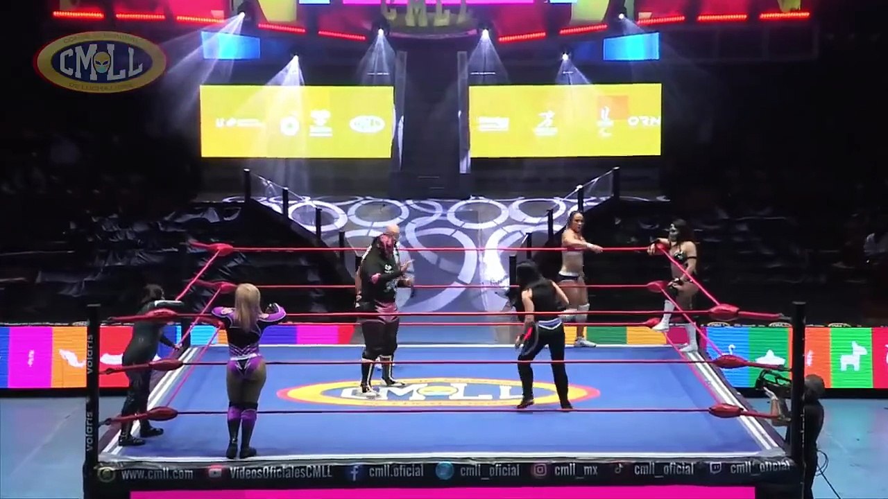 2021.08.06 CMLL Súper Viernes - La Guerrera, Skadi & Princesa Sugehit vs Reina Isis, Stephanie Vaquer & Dalys