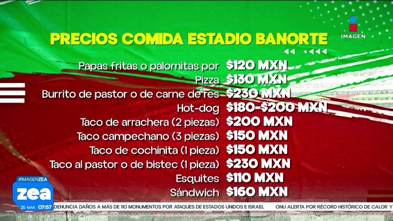 Estos son los precios de alimentos y bebidas en el Estadio Azteca