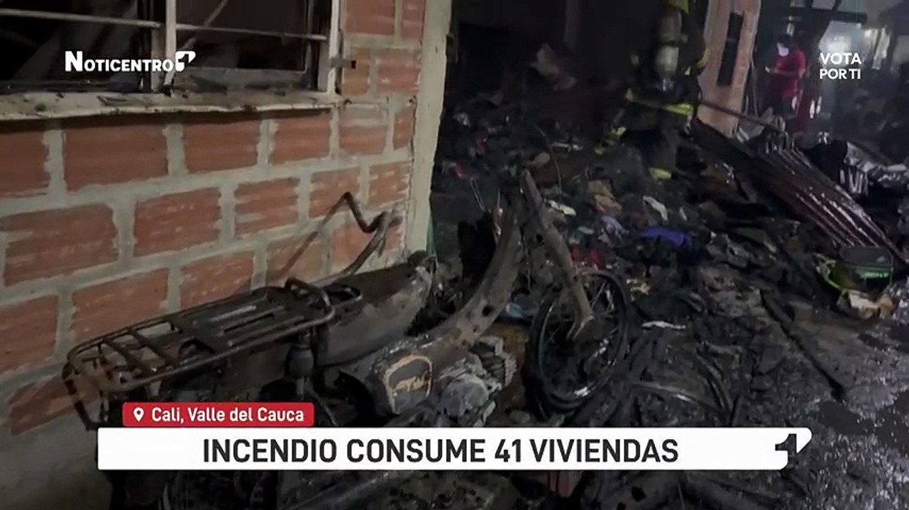 Devastador incendio en Cali deja 41 viviendas consumidas