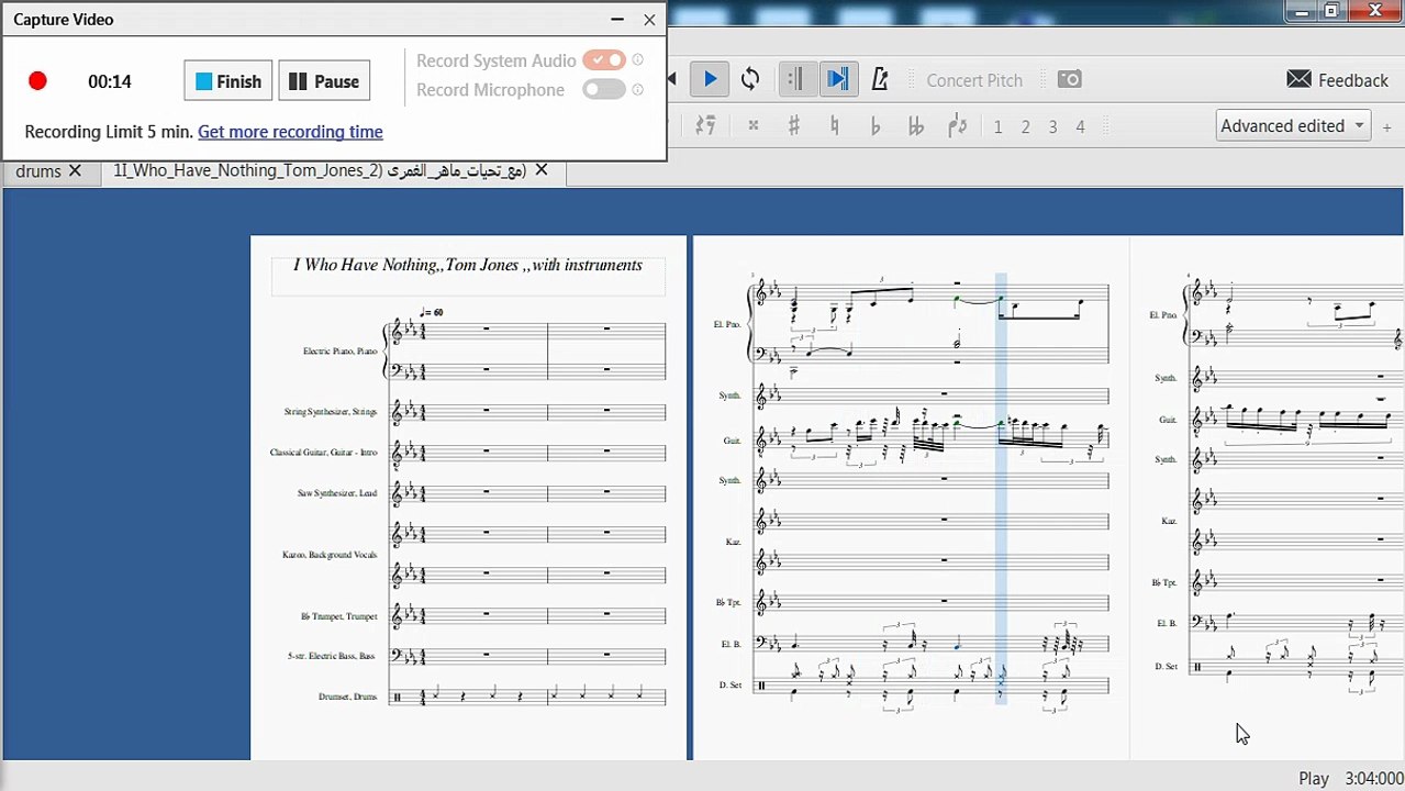 I Who Have Nothing,,Tom Jones ,,with instruments,,,Music compuser by Maher Elghamry
