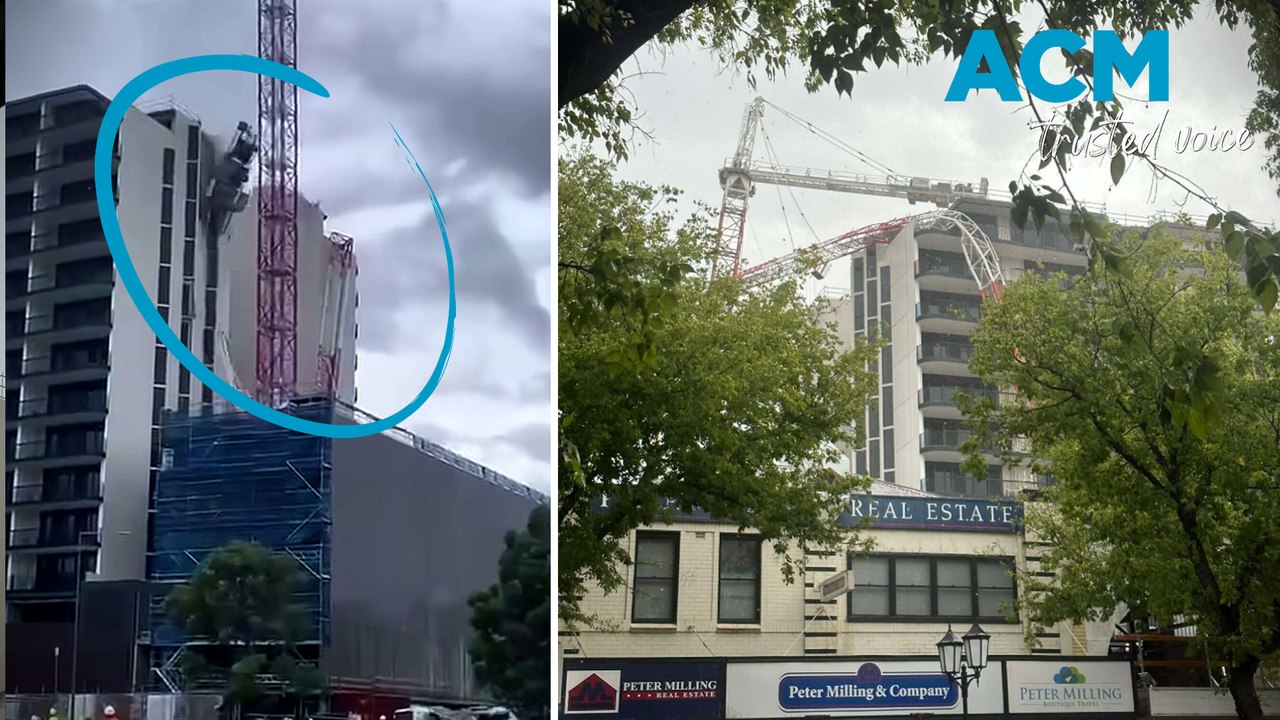 Tower crane collapses onto Dubbo high-rise during wild storm