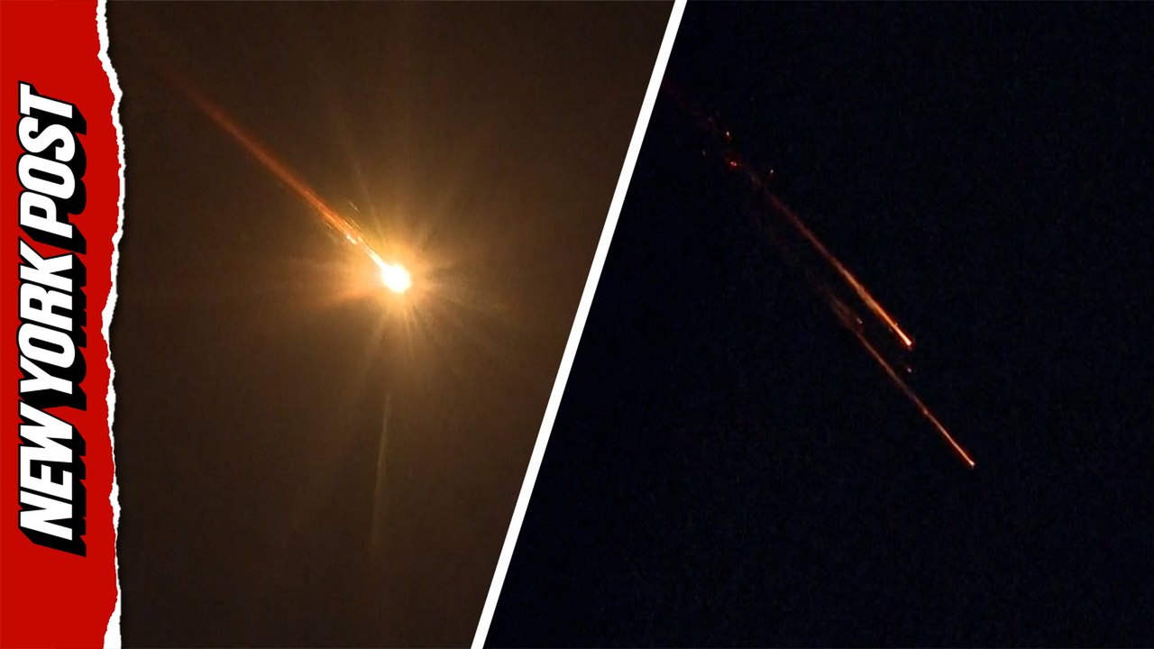 Sirens blare as Iranian missiles carrying cluster warheads seen in Tel Aviv and West Bank