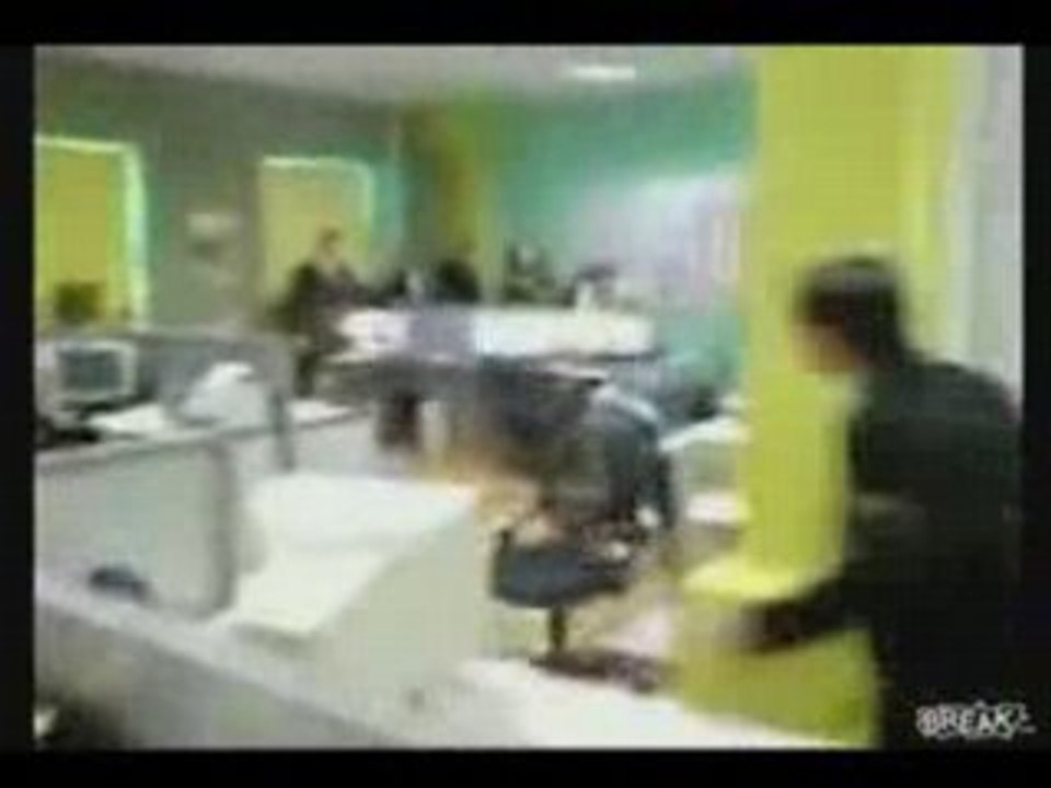 Office worker goes crazy
