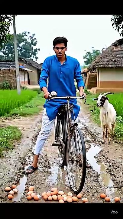 Poor Man Loses All His Eggs Because Of A Goat! 🥚😭🐐 The Most Unlucky Day Ever! Egg Crash On A Cycle 🚲🥚💔