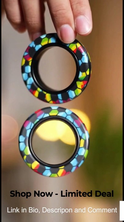 Magnetic Rings Fidget Toy Set – 3PCS Colorful Spinner for Stress Relief