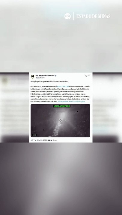 EUA atacam suposta 'narcolancha' no Caribe e matam quatro pessoas