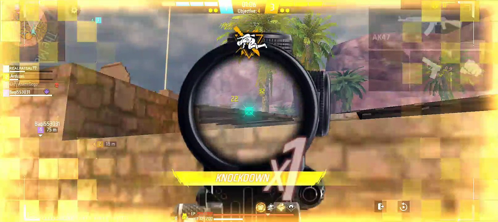 1v4 in free fire max