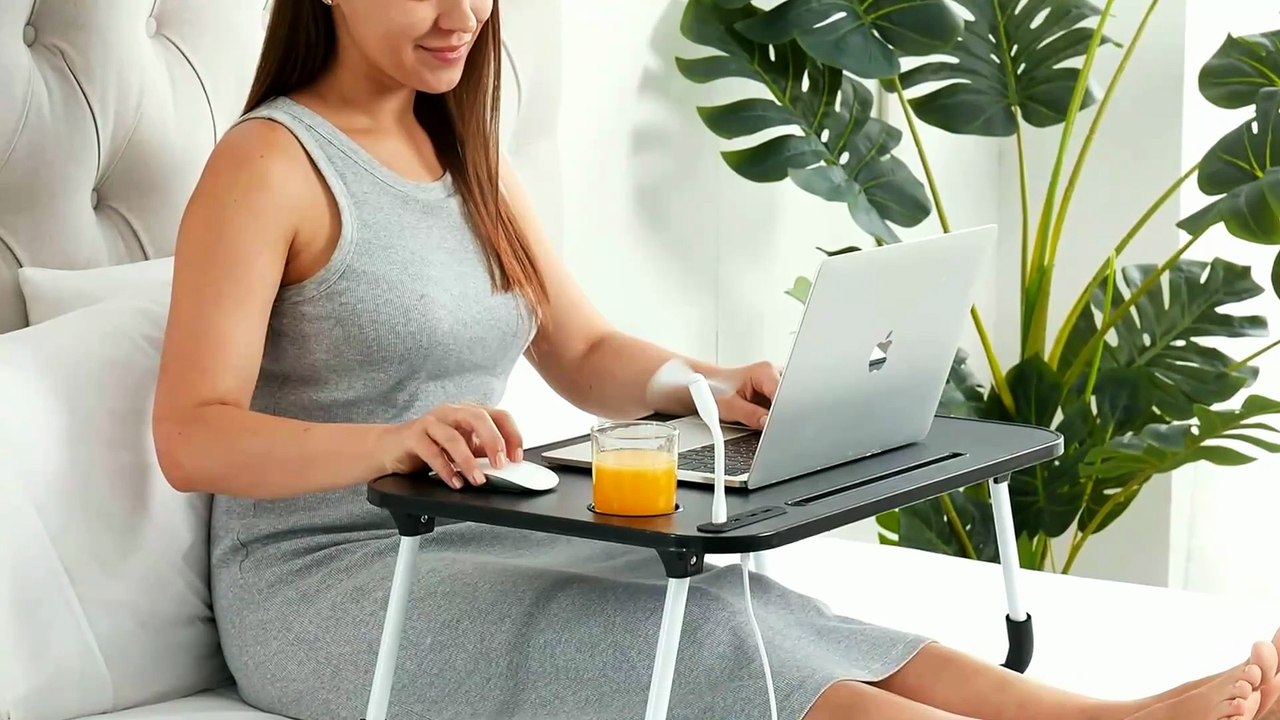 Nestl Foldable Lap Desk - Portable Laptop Stand & Lap Table with USB