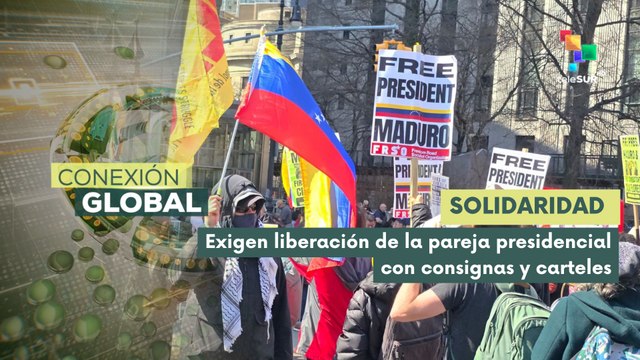 Manifestantes muestran apoyo al pdte. Nicolás Maduro y su esposa