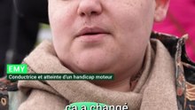 Emy, atteinte d'un handicap moteur lourd, conduit une voiture adapté