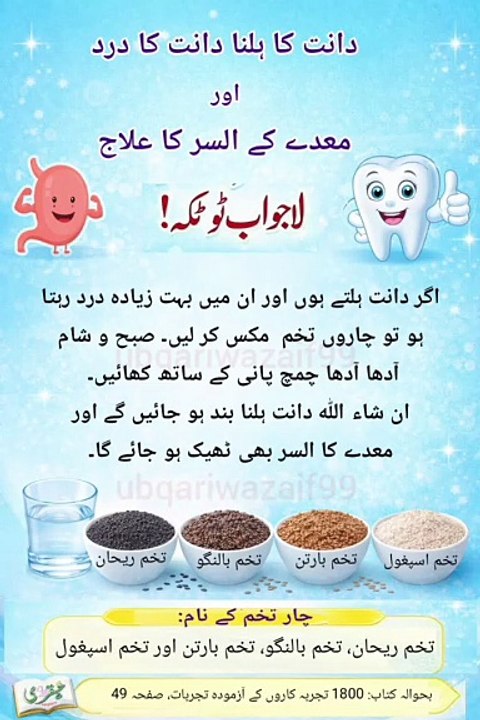 Natural Remedy for Tooth Pain and Stomach Ulcer | دانت کے درد اور معدے کے السر کا قدرتی علاج