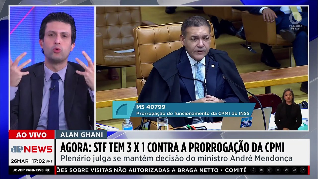STF tem 4x1 contra prorrogação da CPMI do INSS; votação segue