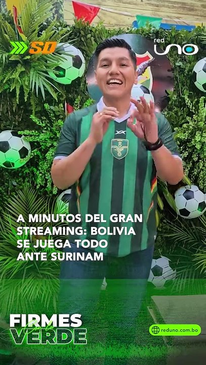 Viví toda la previa, el análisis y la pasión del encuentro en nuestro gran streaming por las redes de Red Uno. ⚽📅 Bolivia  Surinam🕔 17:00