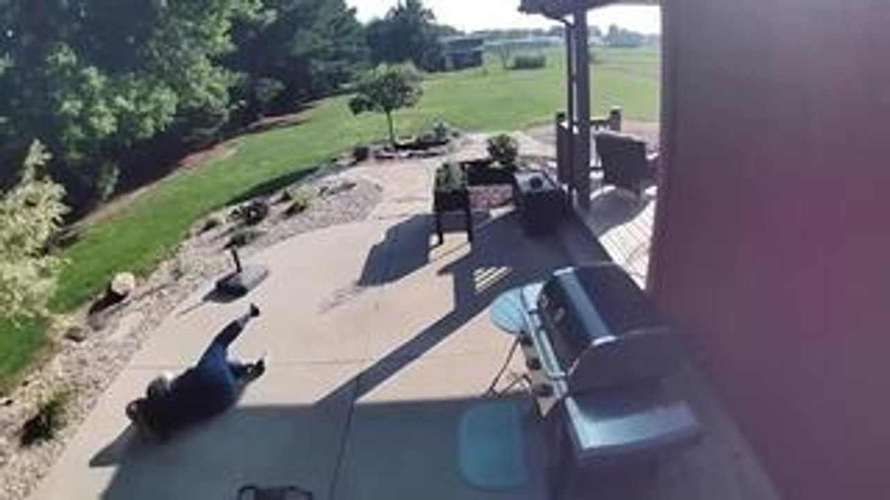 Woman Trips Outside House And Rolls To Recover