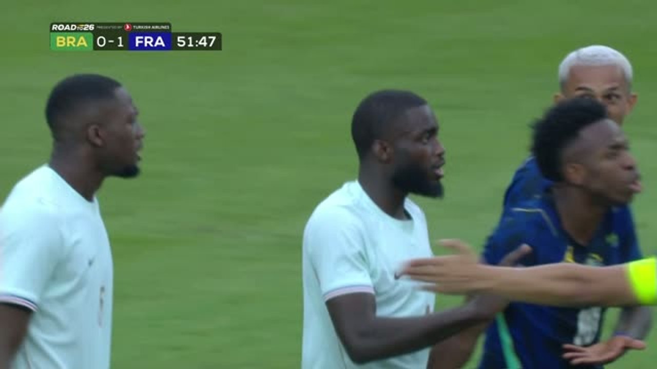 Upamecano sees red in France win over Brazil