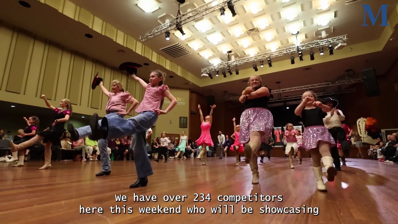 The Stomp line dancing competition shakes the Town Hall in Wollongong.