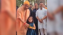 Video: 5-year-old gifts toy bulldozer to Yogi Adityanath, he has an advice to her