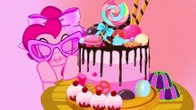 The Rainbow Cake Party! 🎂✨  Purple, Blue, Gold & Pink Ponies  Wholesome 2D Animation