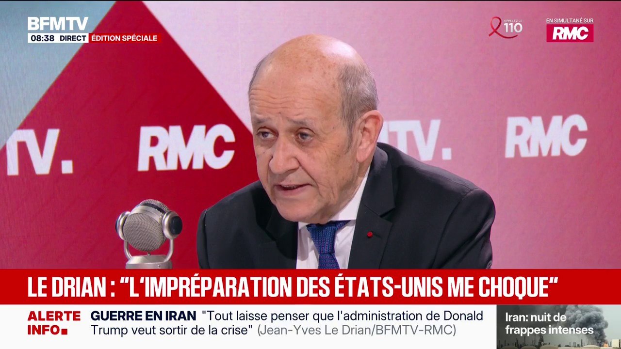 Guerre au Moyen-Orient: "Je ne vois pas Israël poursuivre la guerre sans le soutien des Américains", affirme Jean-Yves Le Drian