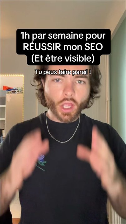 1h/semaine pour RÉUSSIR mon SEO (et être visible). Tu peux faire pareil ! #seo #referencement #siteweb #siteinternet #web