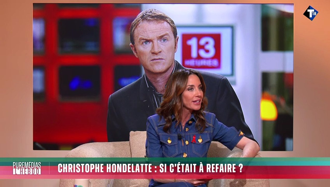 Christophe Hondelatte sur le plateau de "Puremédias, l'hebdo" le samedi 28 mars sur T18.
