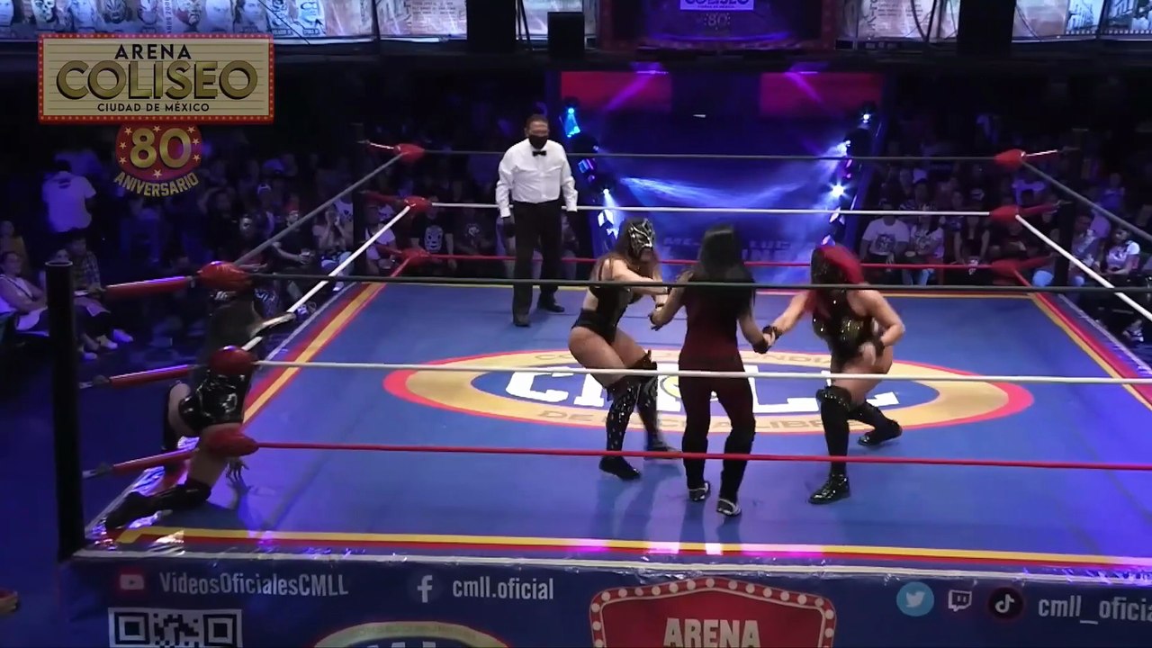 2023.04.01 CMLL Sábados de Coliseo - Lluvia, Jarochita & Princesa Sugehit vs Zeuxis, Stephanie Vaquer & La Catalina