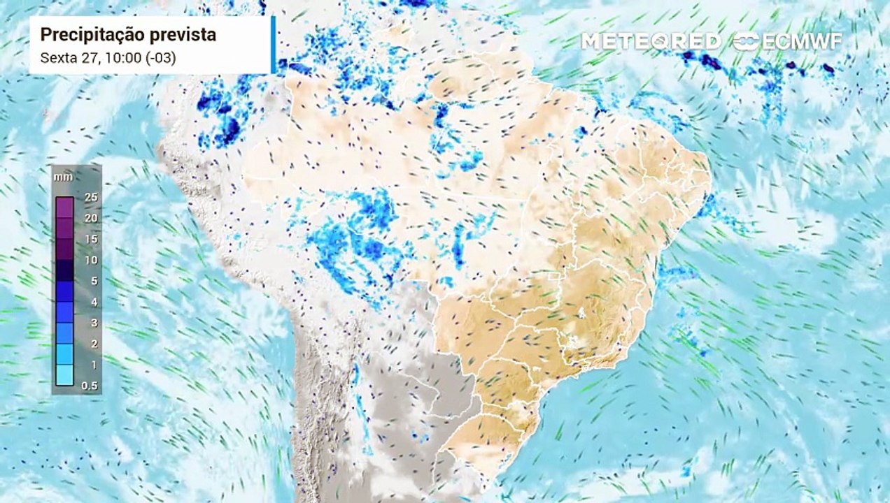 Sexta-feira, 27 de março: chuva, nebulosidade e vento
